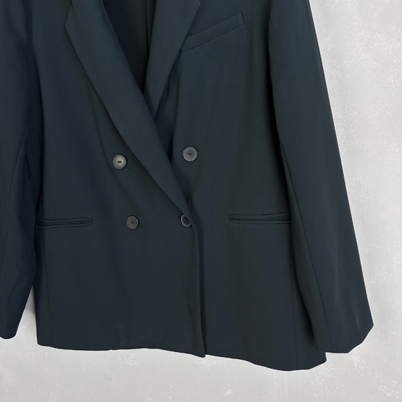 Anthropologie Maeve size 10 double breasted blazer navy lined oversized - Picture 3 of 13